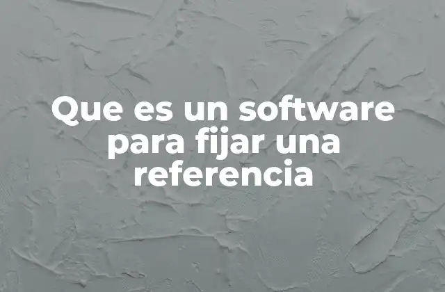 Que es un Software para Fijar una Referencia