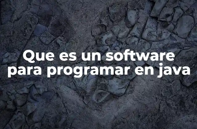 Que es un Software para Programar en Java