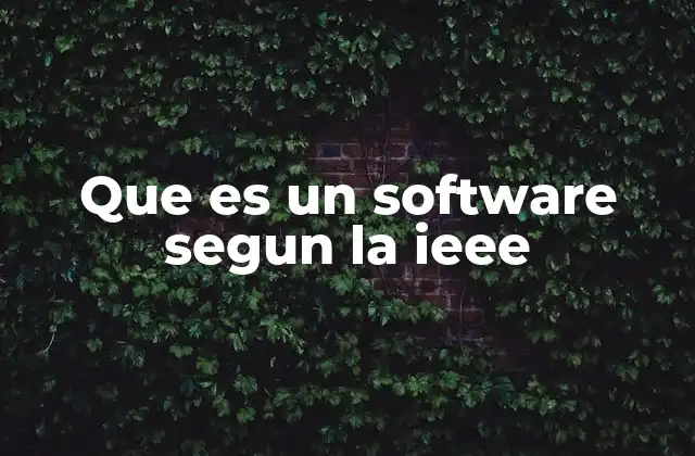 Que es un Software Segun la Ieee