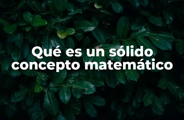 Qué es un Sólido Concepto Matemático