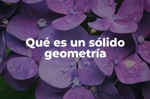 Qué es un Sólido Geometría
