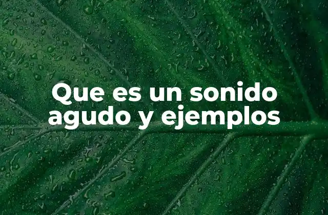 Que es un Sonido Agudo y Ejemplos