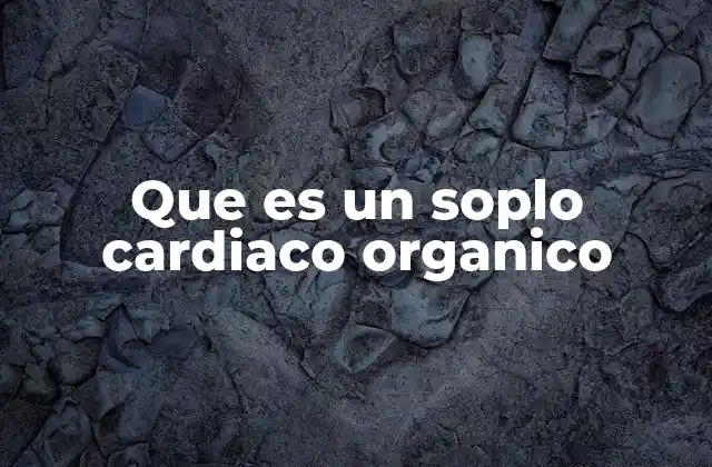 Que es un Soplo Cardiaco Organico