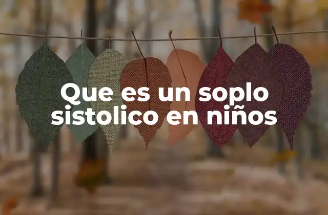 Que es un Soplo Sistolico en Niños