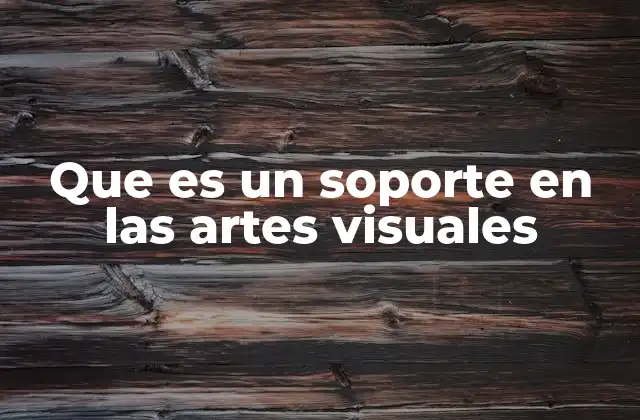 Que es un Soporte en las Artes Visuales