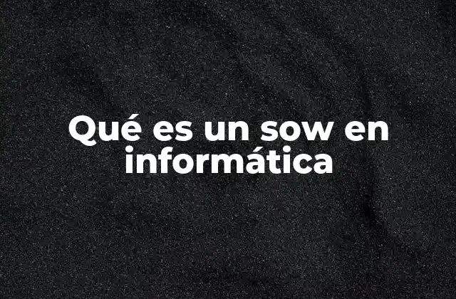 Qué es un Sow en Informática