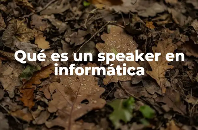 Qué es un Speaker en Informática