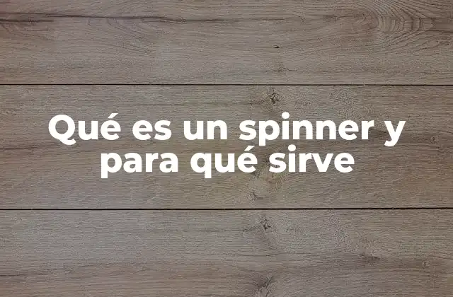 Qué es un Spinner y para Qué Sirve