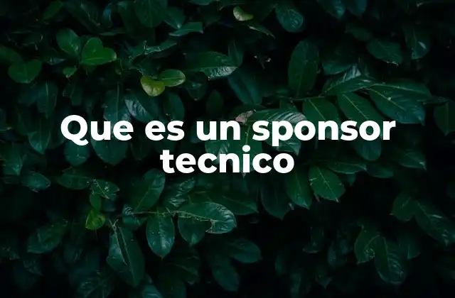 Que es un Sponsor Tecnico