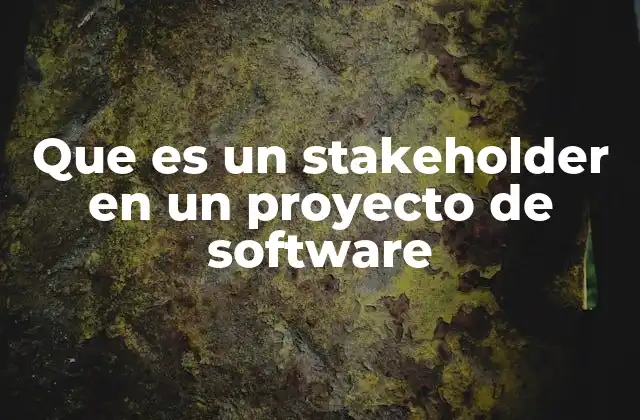 Que es un Stakeholder en un Proyecto de Software
