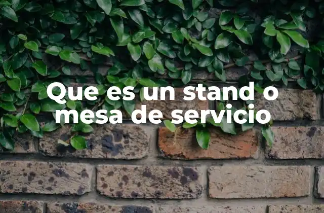 Que es un Stand o Mesa de Servicio