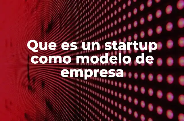 Que es un Startup como Modelo de Empresa