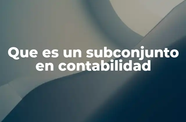 Que es un Subconjunto en Contabilidad