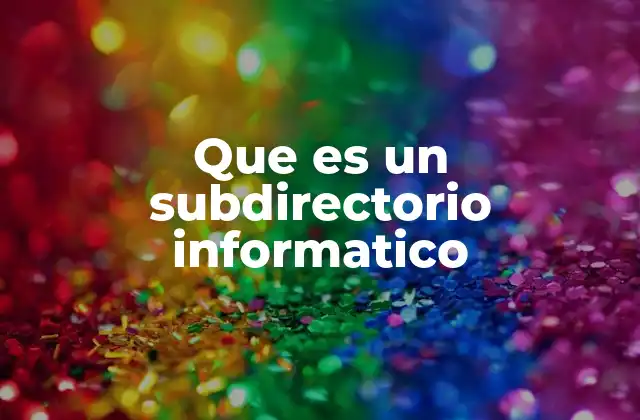Que es un Subdirectorio Informatico