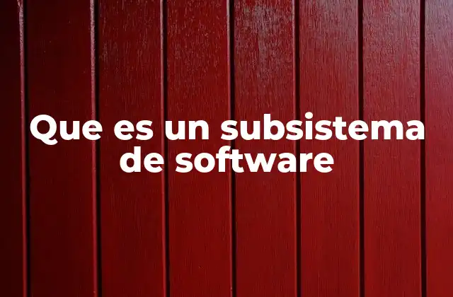 Que es un Subsistema de Software