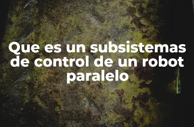 Que es un Subsistemas de Control de un Robot Paralelo