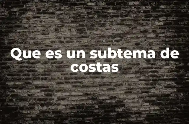 Que es un Subtema de Costas