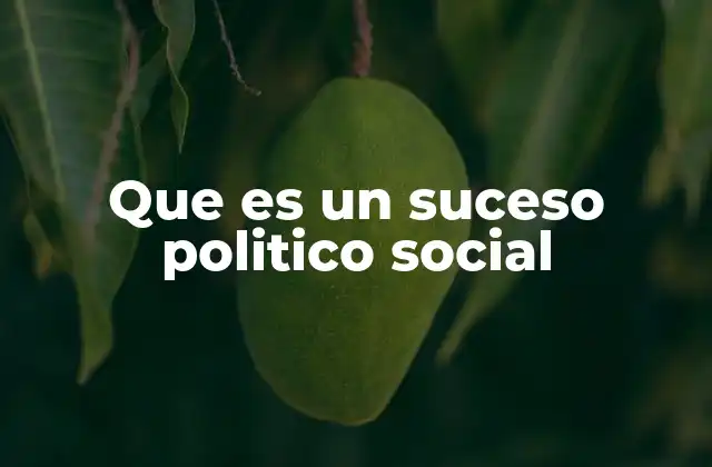 Que es un Suceso Politico Social