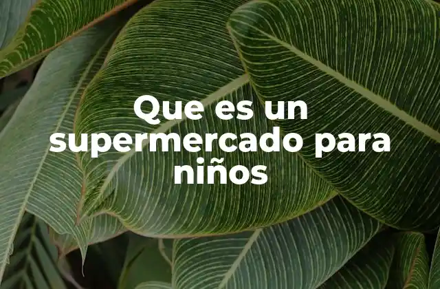 Que es un Supermercado para Niños