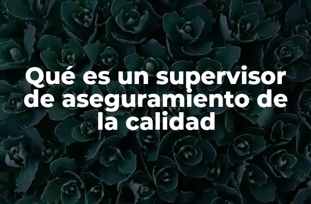 Qué es un Supervisor de Aseguramiento de la Calidad 2 El rol del supervisor en la gestión de procesos