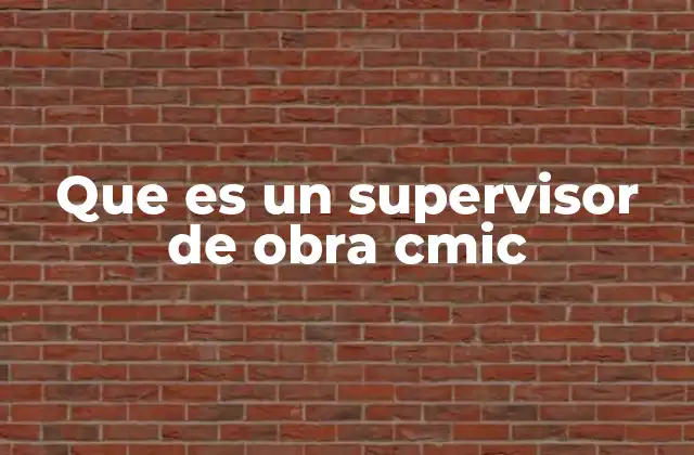 Que es un Supervisor de Obra Cmic 2 El papel del supervisor en la ejecución de una obra