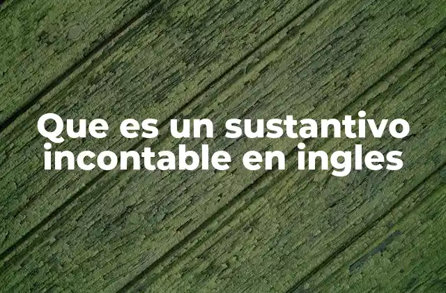 Que es un Sustantivo Incontable en Ingles