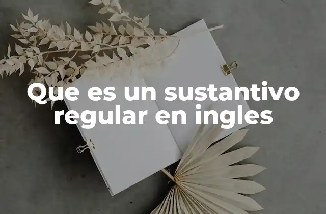 Que es un Sustantivo Regular en Ingles