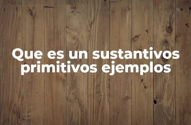 Que es un Sustantivos Primitivos Ejemplos