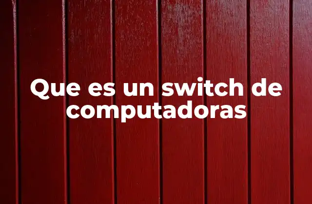 Que es un Switch de Computadoras
