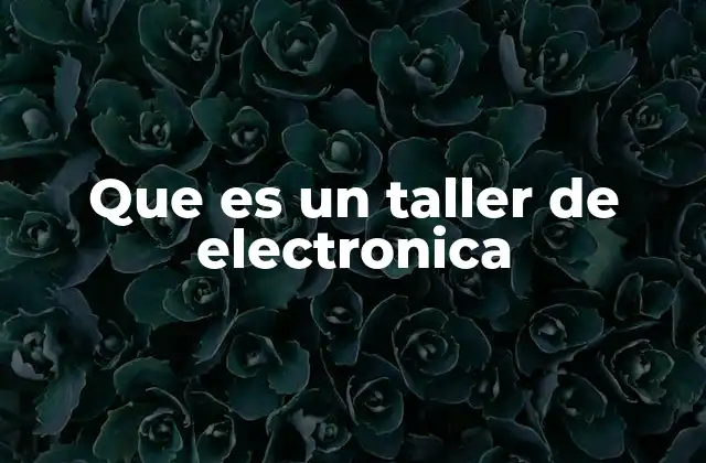 Que es un Taller de Electronica
