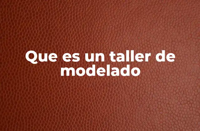 Que es un Taller de Modelado