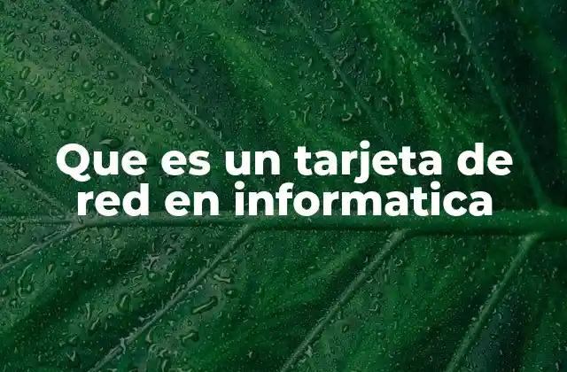 Que es un Tarjeta de Red en Informatica 2 Componentes esenciales de una tarjeta de red