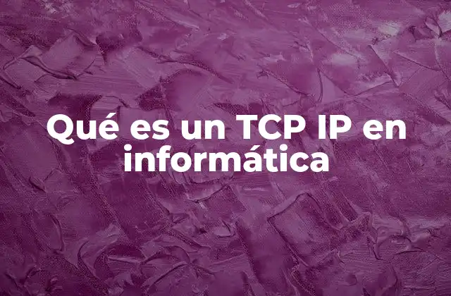 Qué es un Tcp Ip en Informática