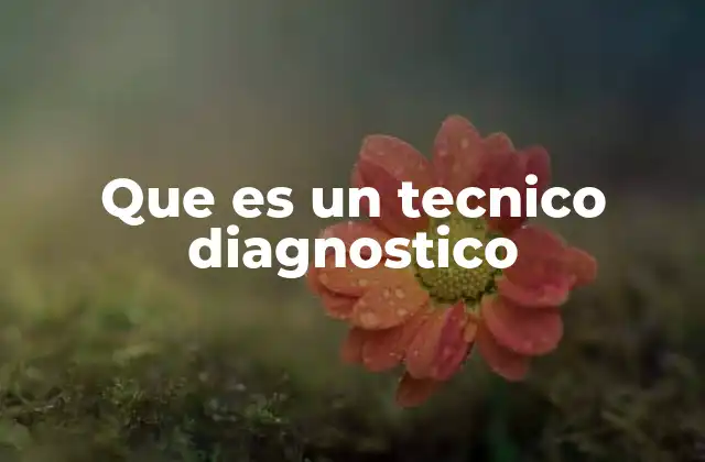 Que es un Tecnico Diagnostico