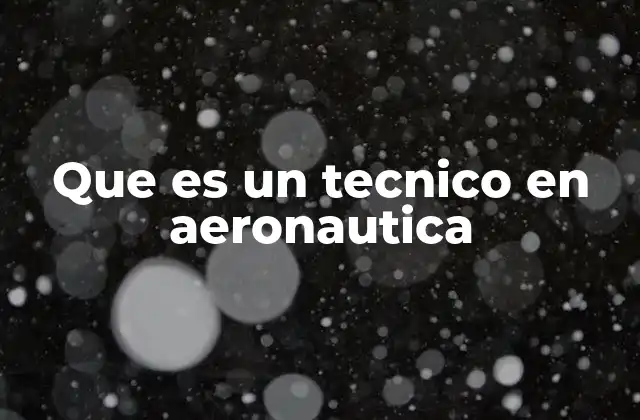 Que es un Tecnico en Aeronautica