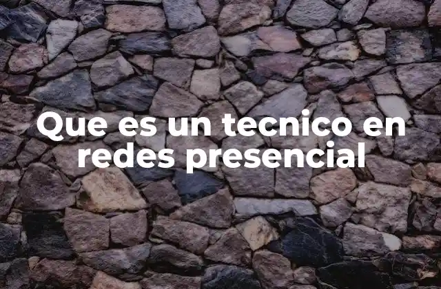 Que es un Tecnico en Redes Presencial