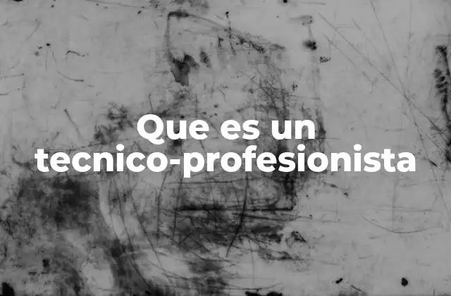 Que es un Tecnico-profesionista
