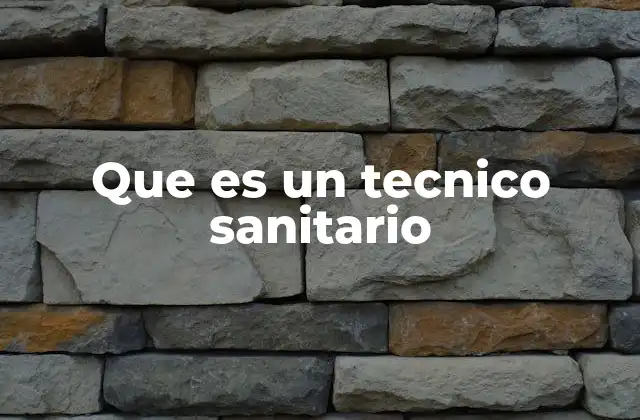 Que es un Tecnico Sanitario