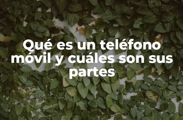 Qué es un Teléfono Móvil y Cuáles Son Sus Partes