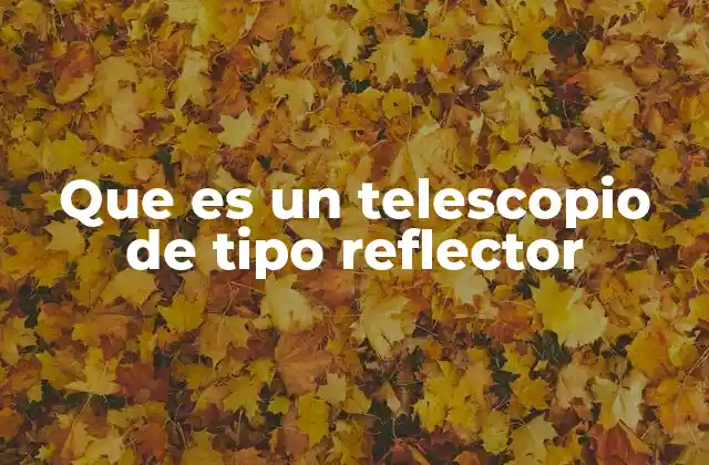 Que es un Telescopio de Tipo Reflector