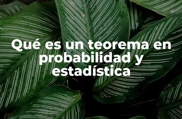 Qué es un Teorema en Probabilidad y Estadística