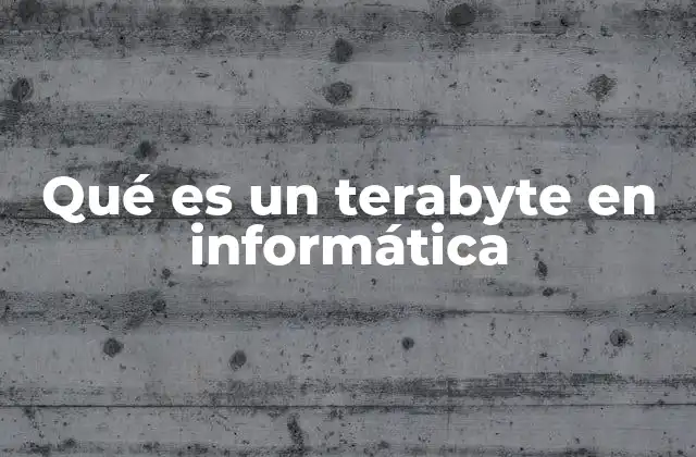 Qué es un Terabyte en Informática