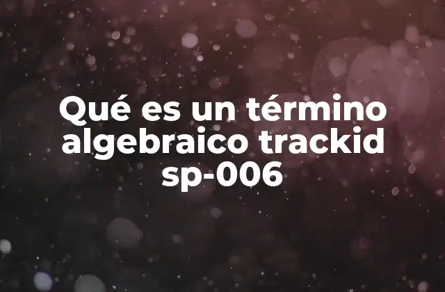 Qué es un Término Algebraico Trackid Sp-006