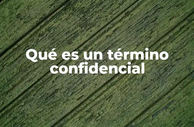 Qué es un Término Confidencial