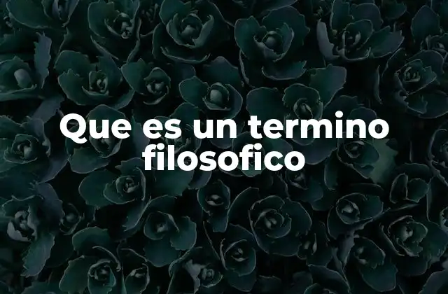 Que es un Termino Filosofico