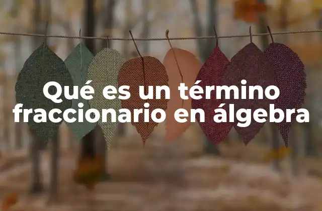 Qué es un Término Fraccionario en Álgebra 2 La importancia de los términos fraccionarios en álgebra