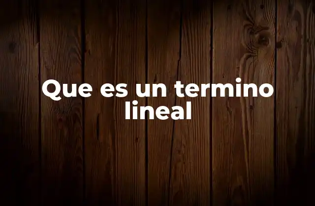 Que es un Termino Lineal