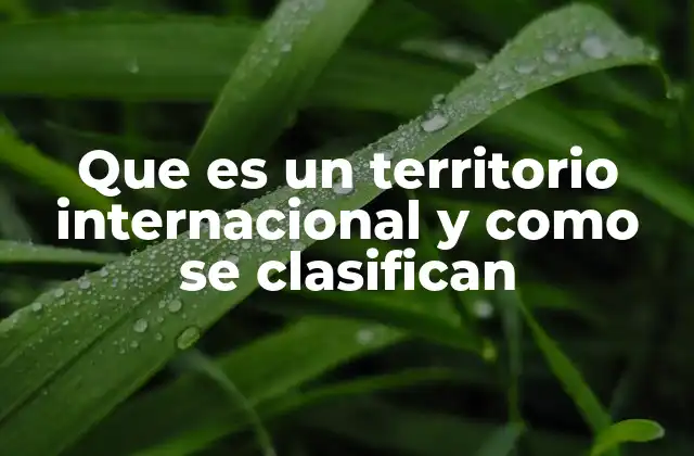Que es un Territorio Internacional y como Se Clasifican