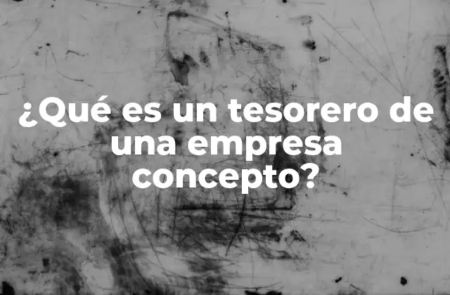 ¿qué es un Tesorero de una Empresa Concepto?