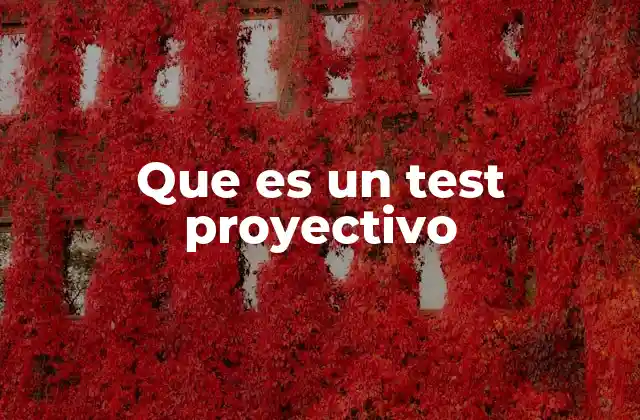 Que es un Test Proyectivo
